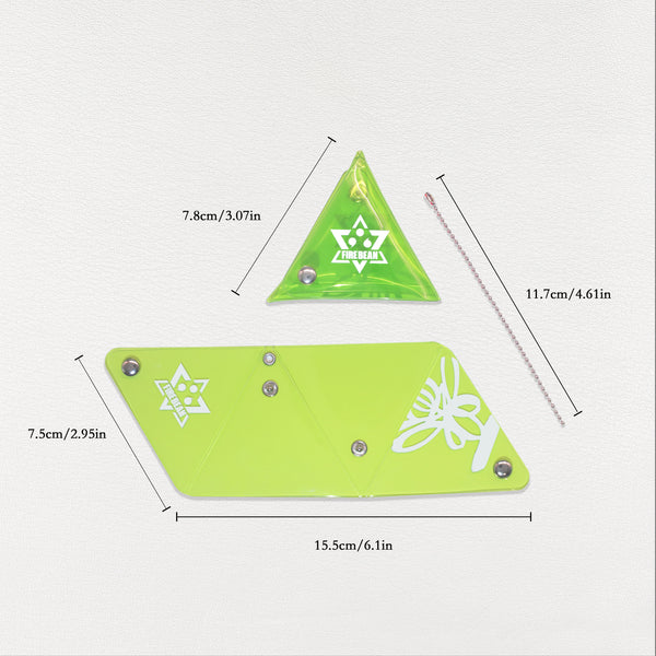 Yellow and Green Auspicious Triangle Talisman Pouch