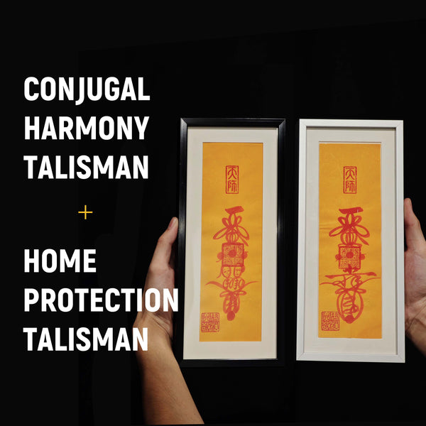 Home Protection & Couple Warm Family Dual Fu Talisman Set: Energy of Warm Family Protection
