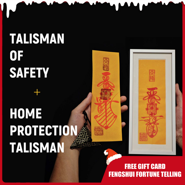 Home Protection & Safety Dual Fu Talisman Set: House Magnetic Field Energy and Safe Path