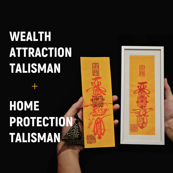 Home Protection & Wealth Dual Fu Talisman Set: Energy of House Protection and Wealth Attraction