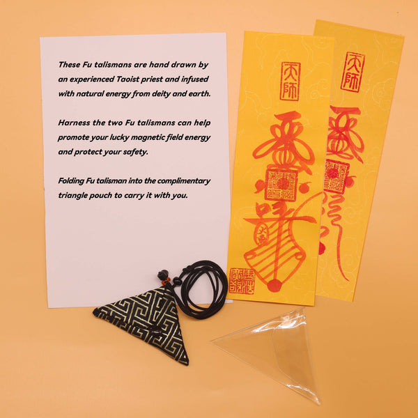 Luck & Safety Dual Fu Talisman Set: Change of Luck and Stable Life Energy