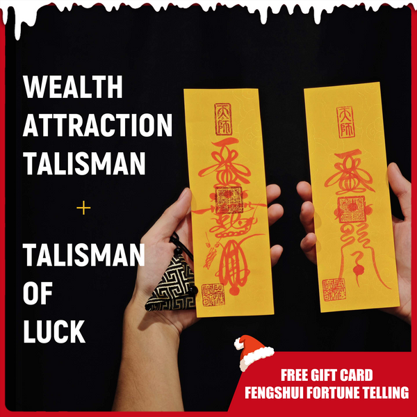 Luck & Wealth Dual Fu Talisman Set: Energy of Good Fortune and Money Attraction