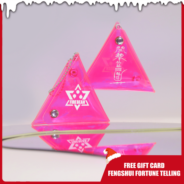 Unveil the magic of love with the Pink Auspicious Triangle Talisman Pouch