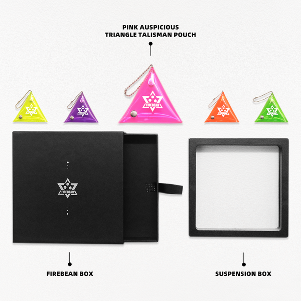 Unveil the magic of love with the Pink Auspicious Triangle Talisman Pouch