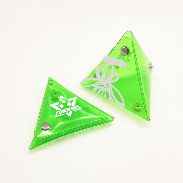 Yellow and Green Auspicious Triangle Talisman Pouch