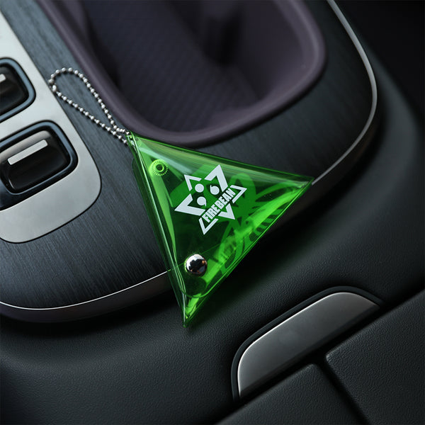 Yellow and Green Auspicious Triangle Talisman Pouch